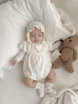Soft puff knit rompers