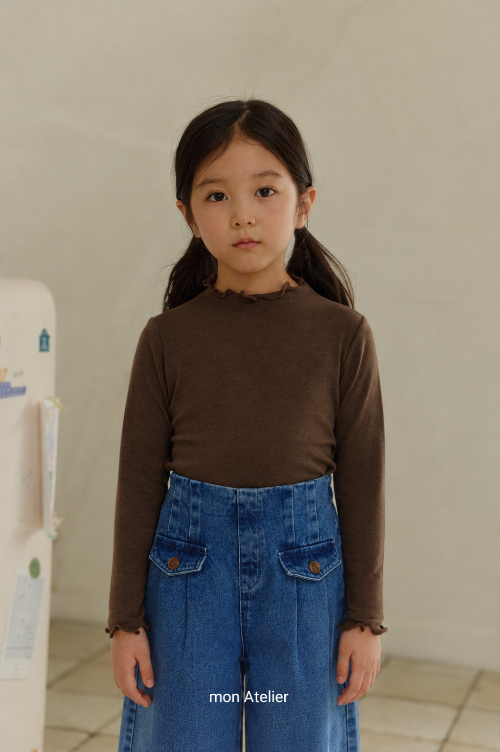 ［mon Atelier］Flap denim pants