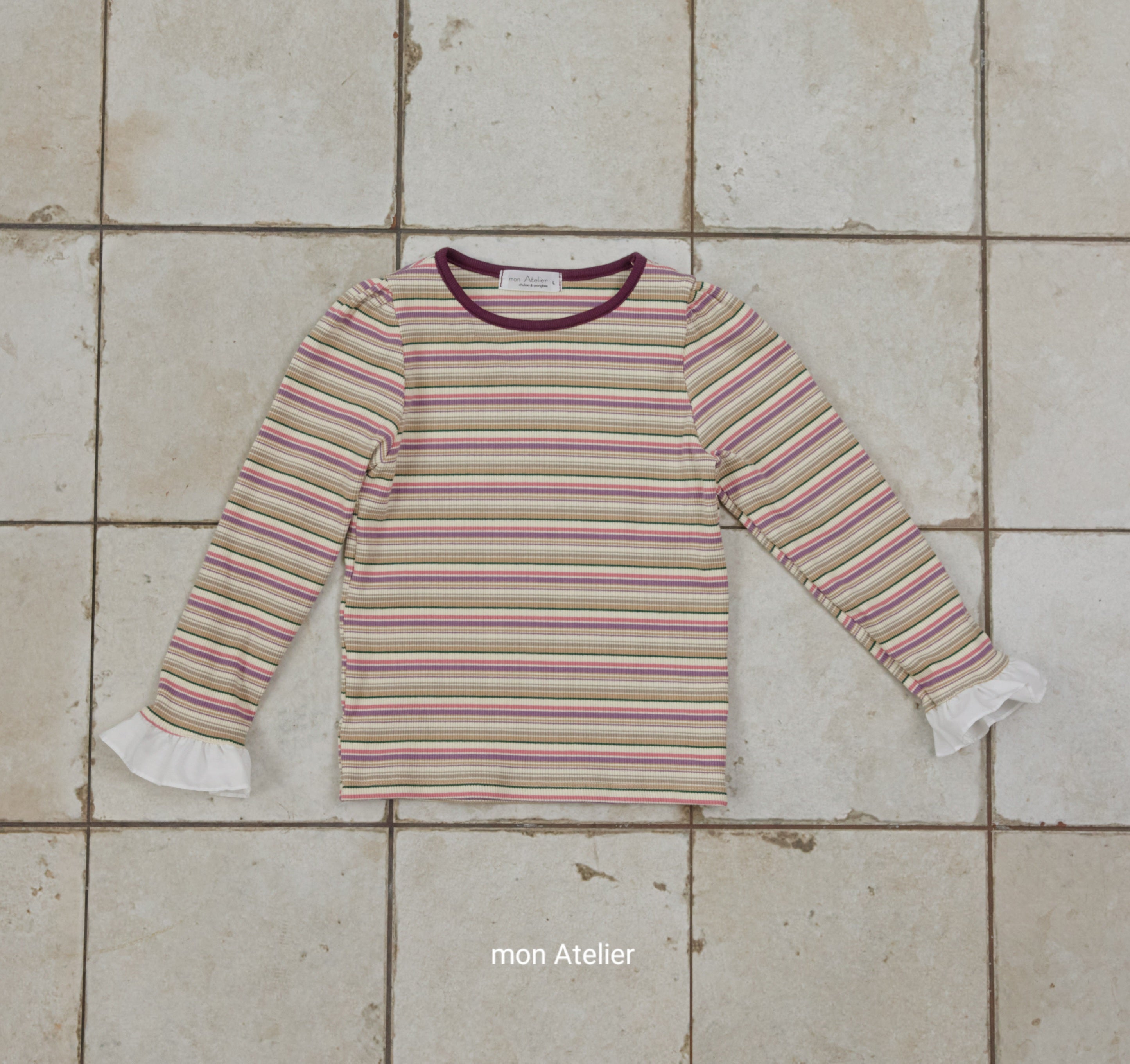［mon Atelier］Rainbow stripe tops
