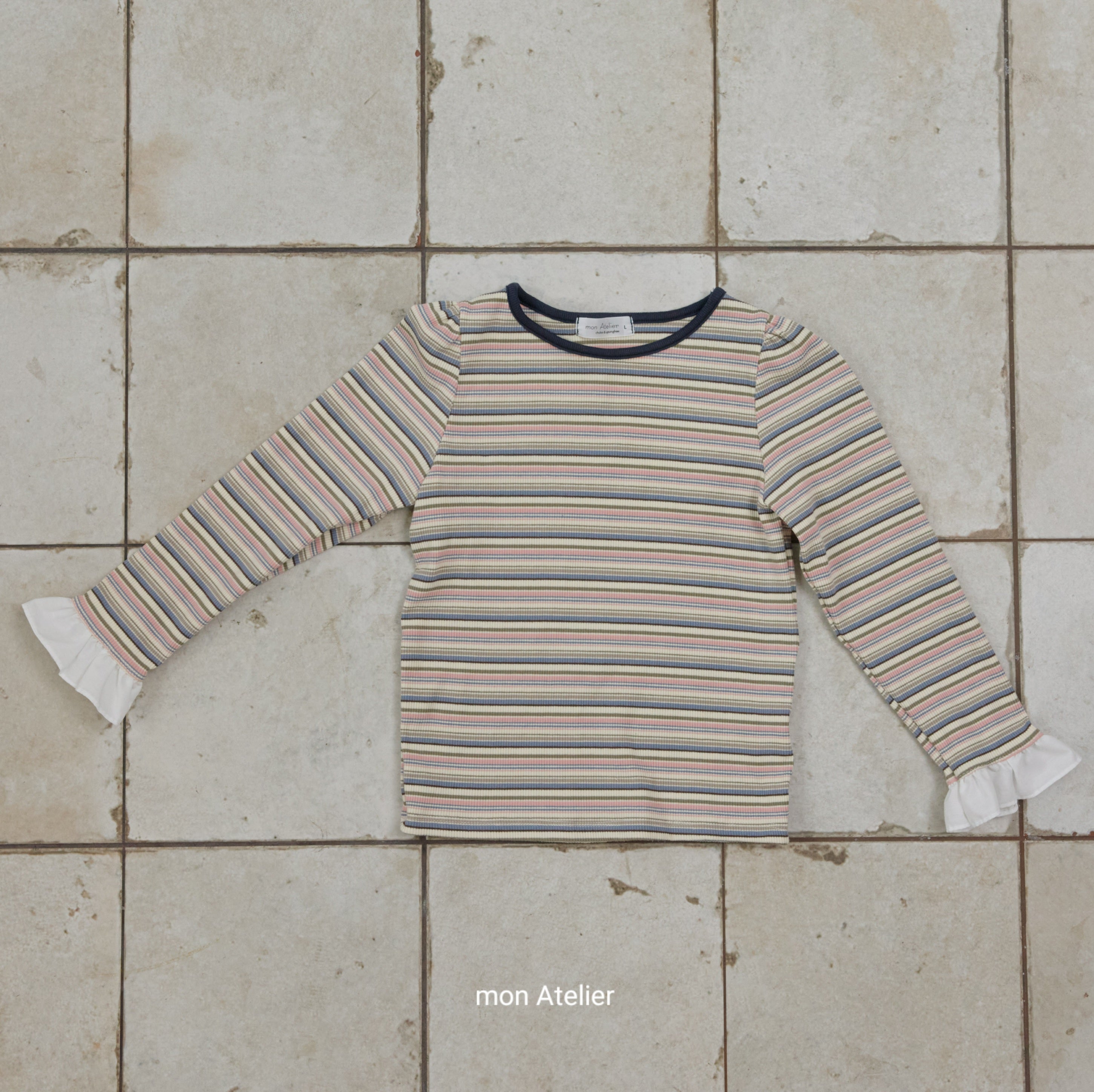 ［mon Atelier］Rainbow stripe tops