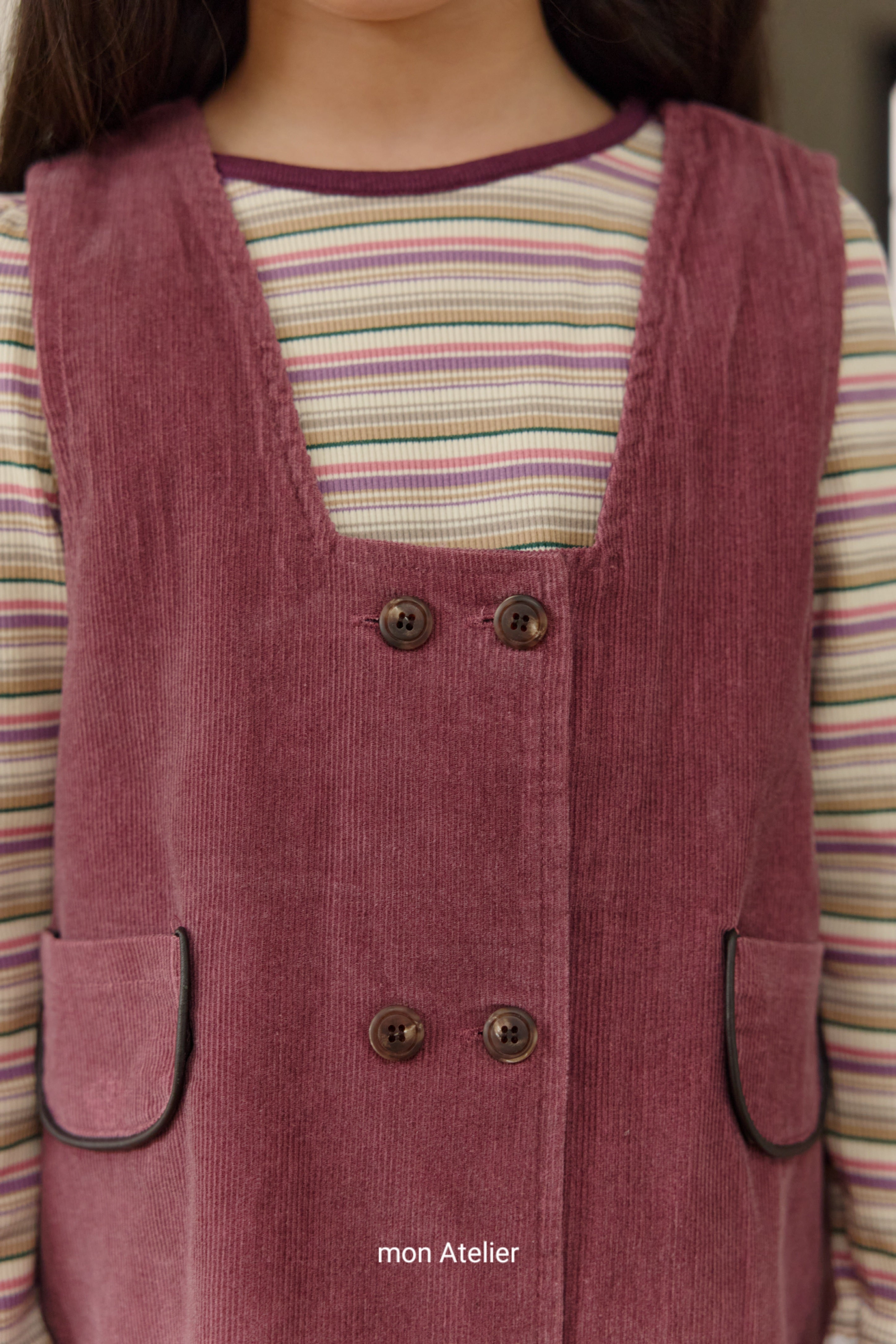 ［mon Atelier］Rainbow stripe tops