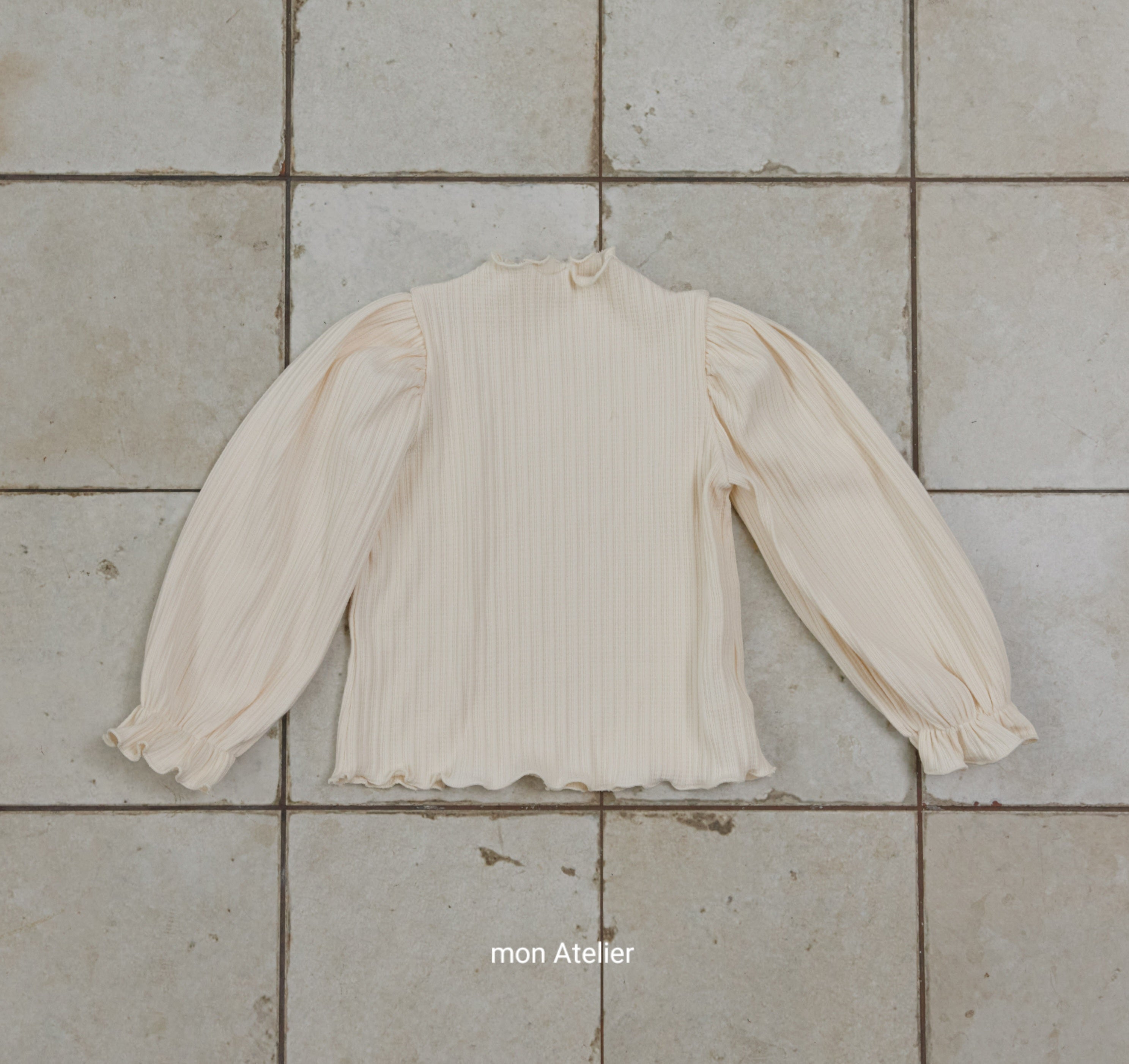 ［mon Atelier］Mellow rib puff tops