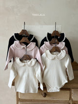 ［thelala］Eyelet collar rompers