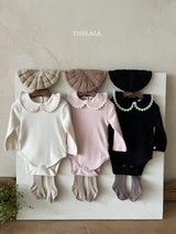 ［thelala］Eyelet collar rompers