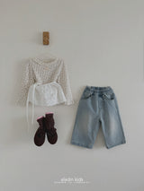 ［aladin］Eyelet ribbon puff tee