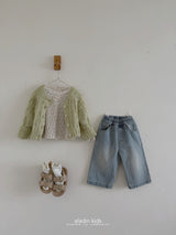 ［aladin］Eyelet ribbon puff tee