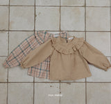 ［mon Atelier］Check frill blouse