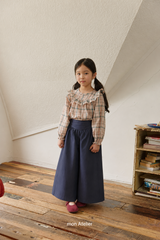 ［mon Atelier］Check frill blouse