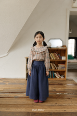 ［mon Atelier］Check frill blouse