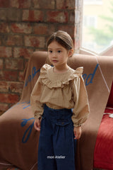 ［mon Atelier］Check frill blouse