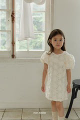 ［mon Atelier］Rose puff lace one-piece