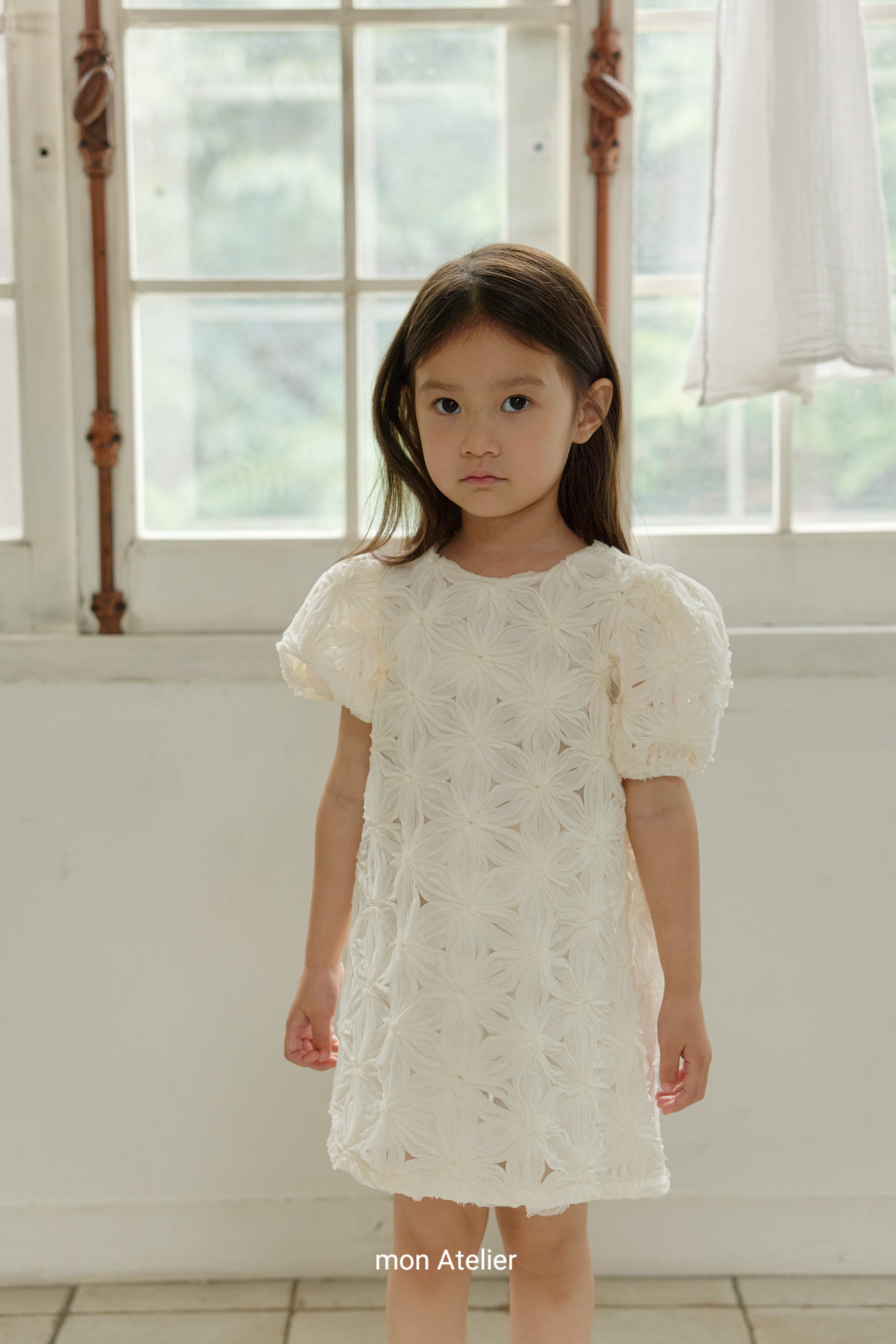 ［mon Atelier］Rose puff lace one-piece