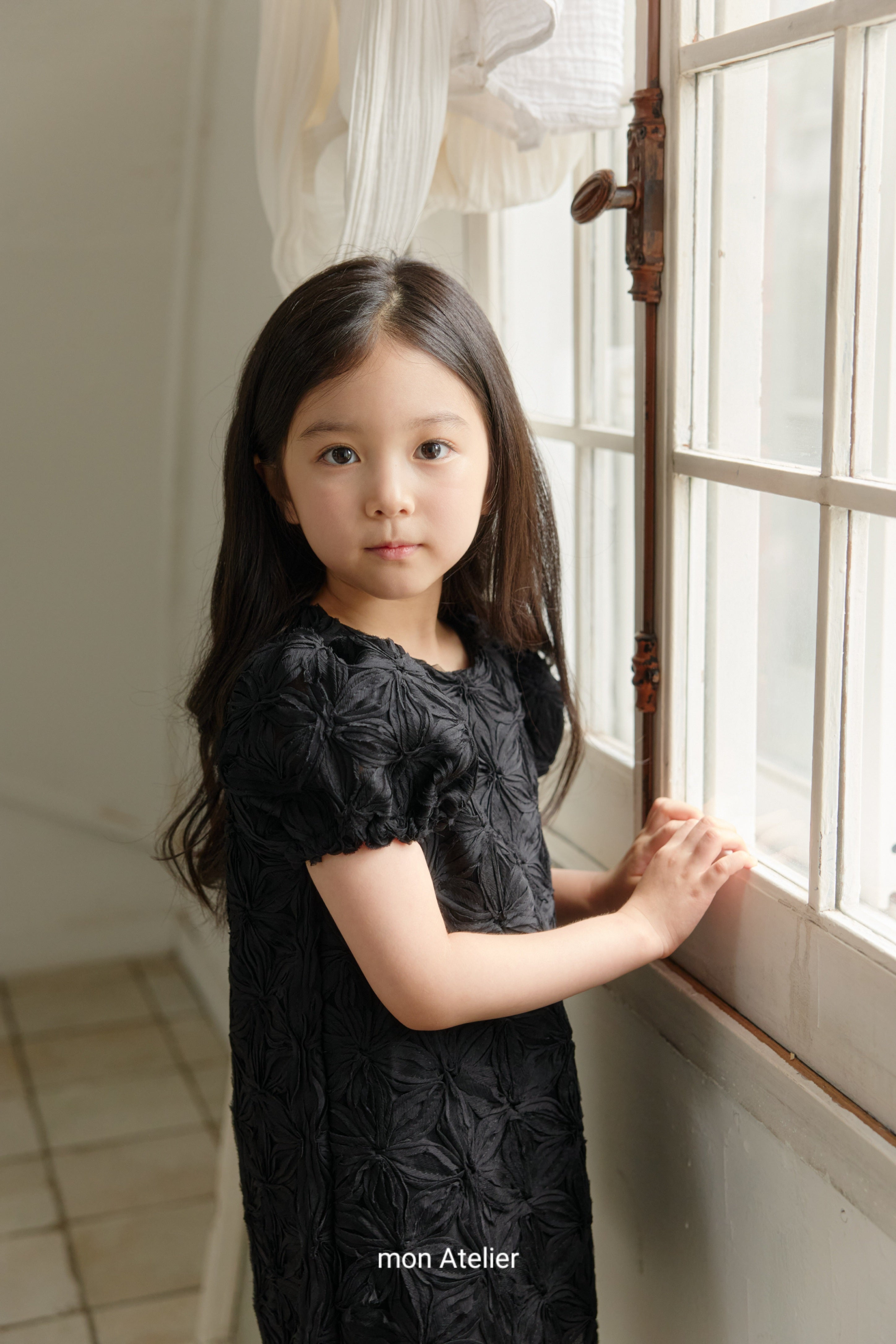 ［mon Atelier］Rose puff lace one-piece