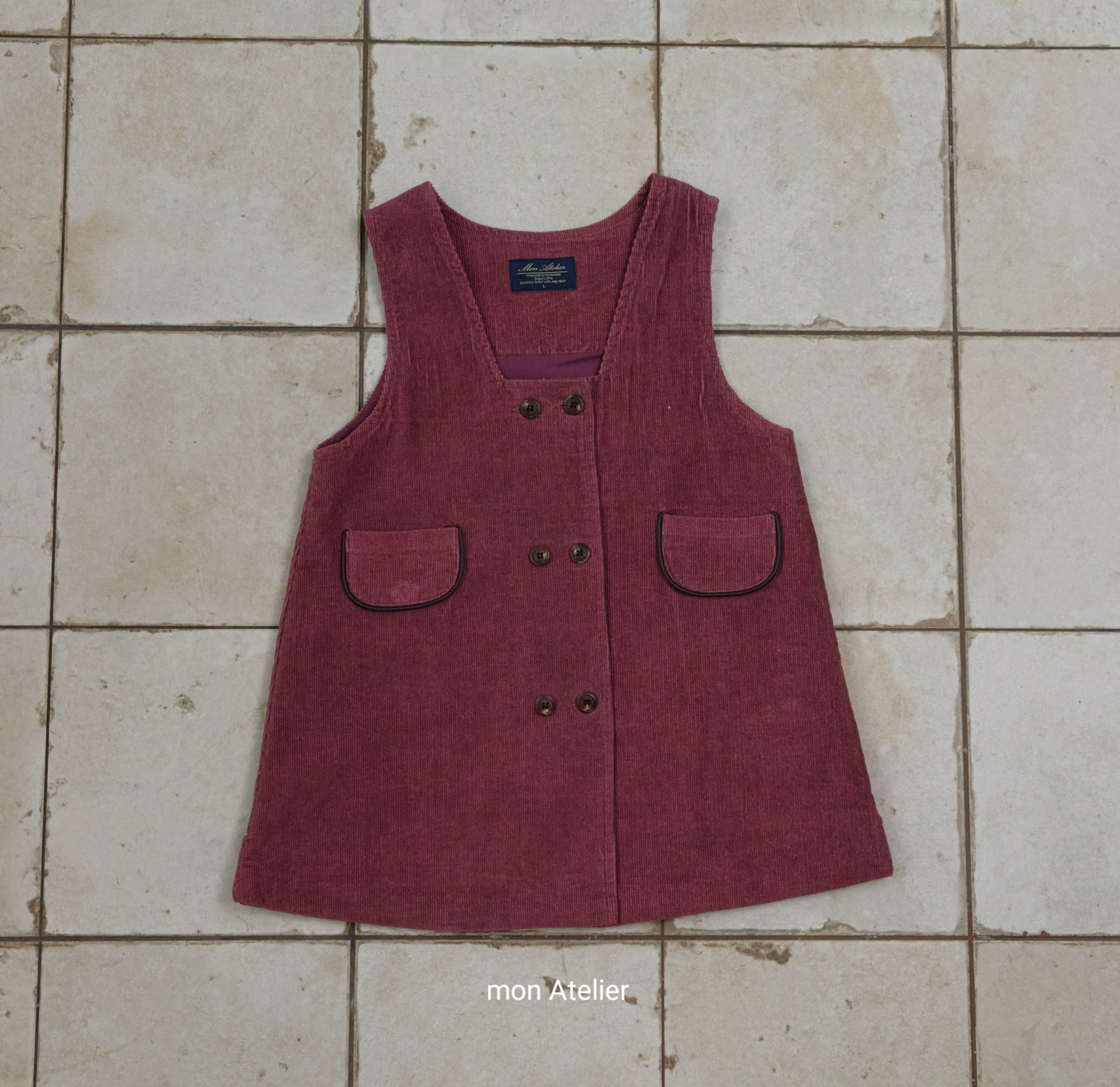 ［mon Atelier］Double button one-piece