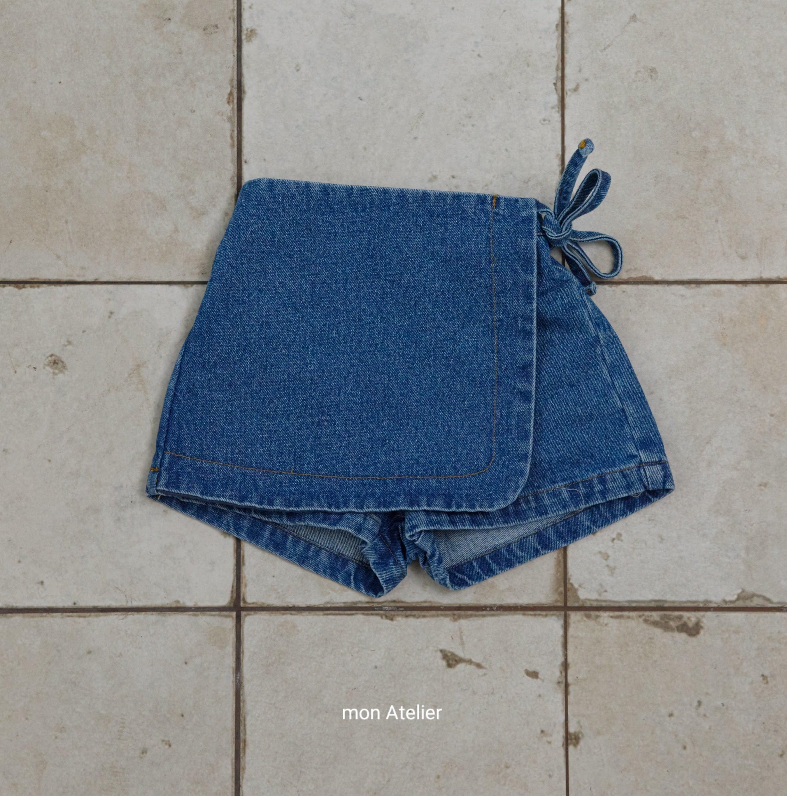 ［mon Atelier］Denim wrap pants