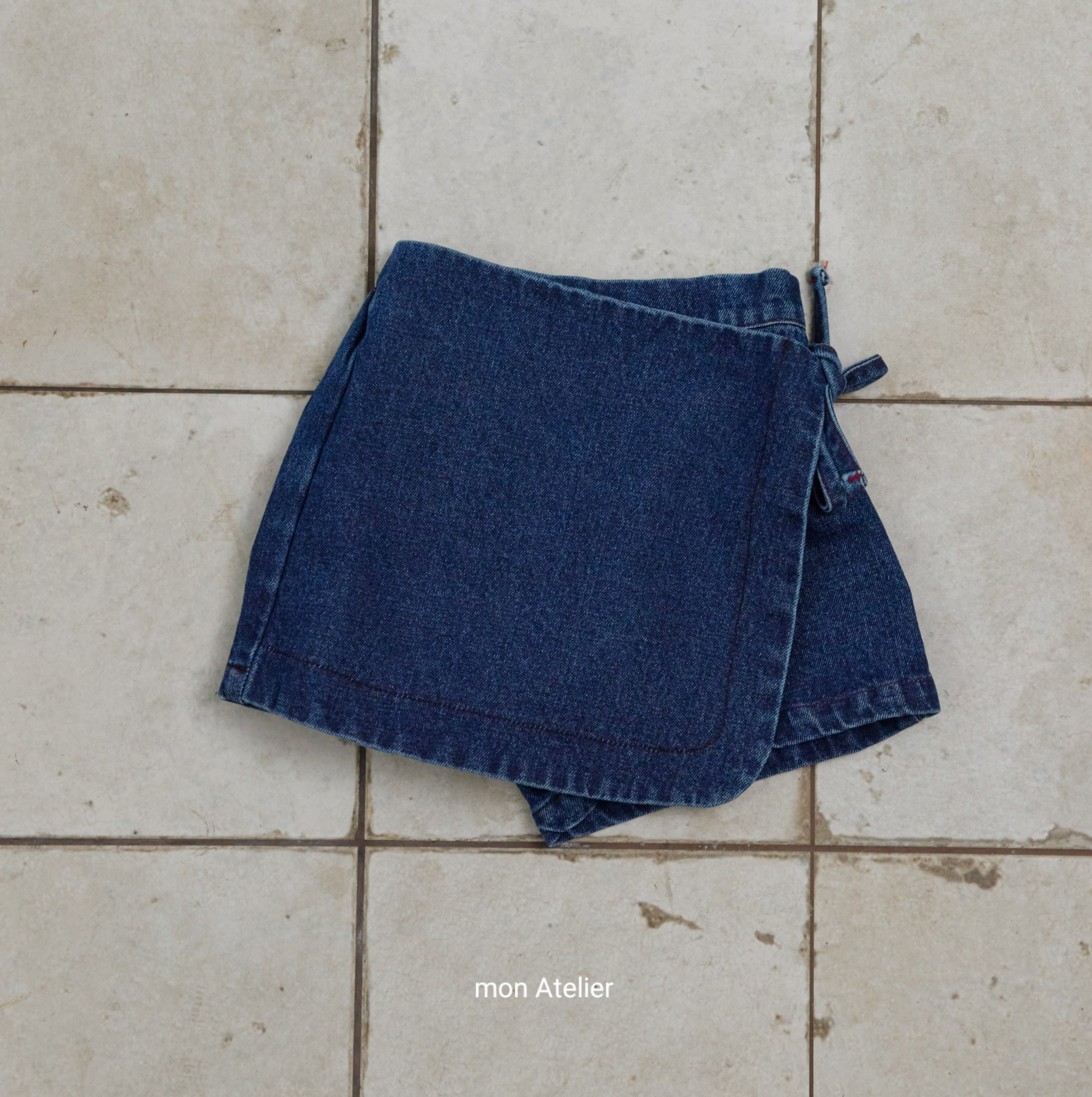 ［mon Atelier］Denim wrap pants