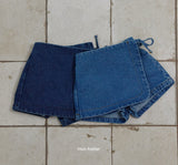 ［mon Atelier］Denim wrap pants