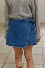 ［mon Atelier］Denim wrap pants