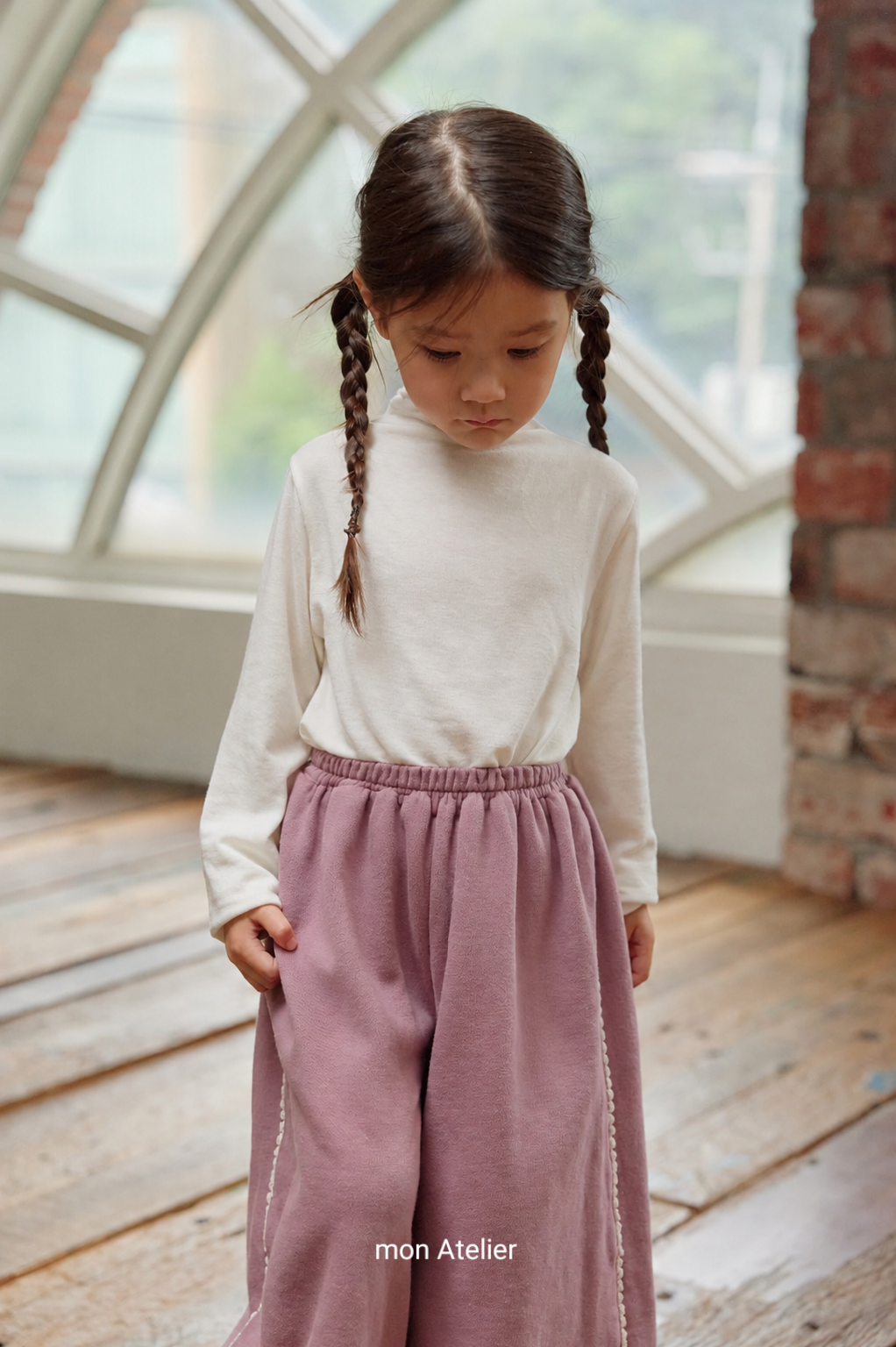［mon Atelier］Lace wide pants