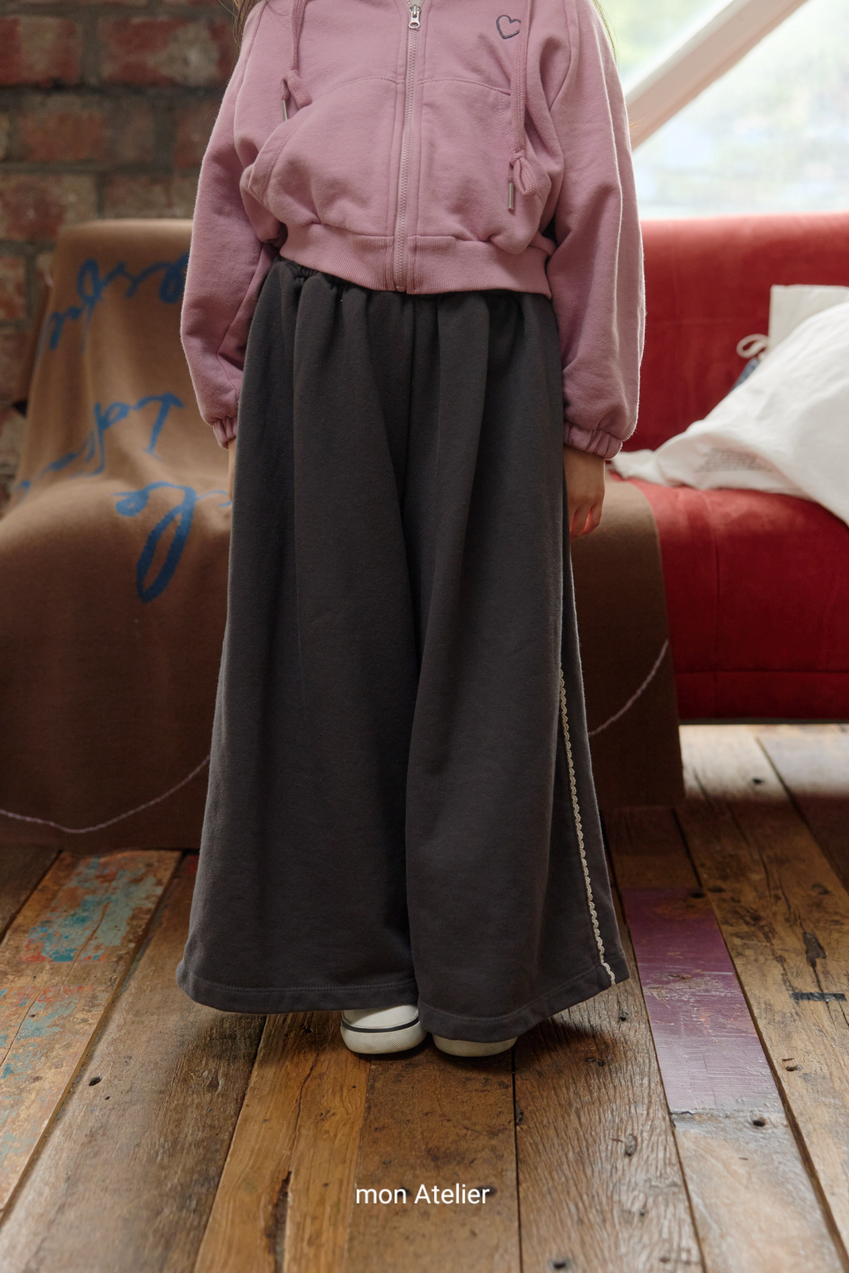 ［mon Atelier］Lace wide pants
