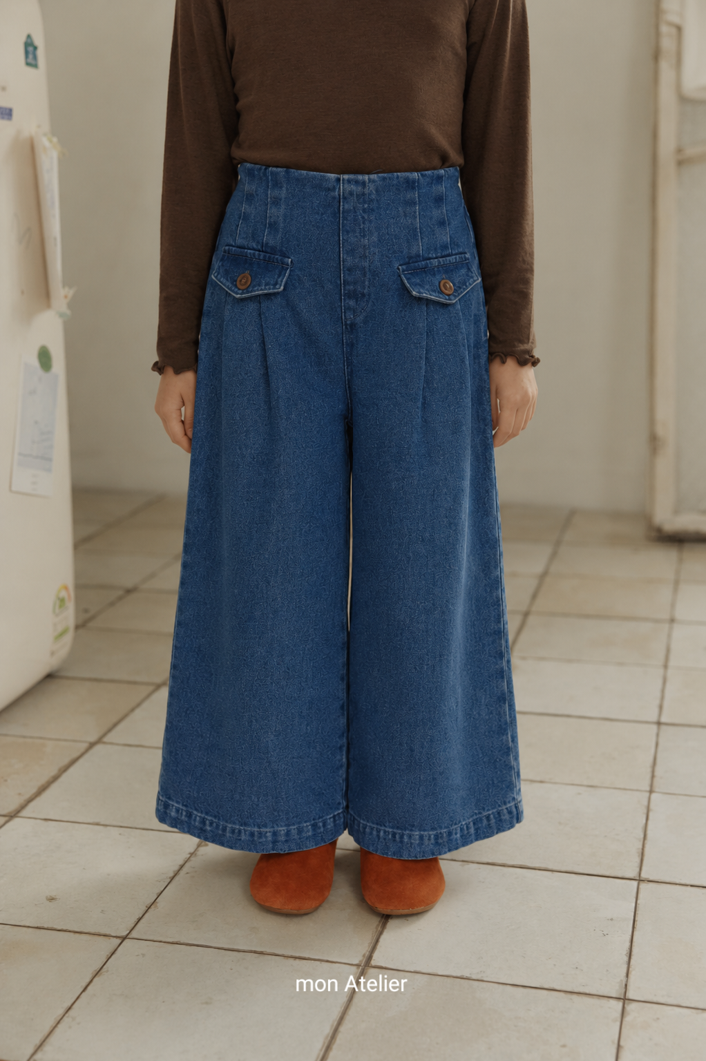 ［mon Atelier］Flap denim pants
