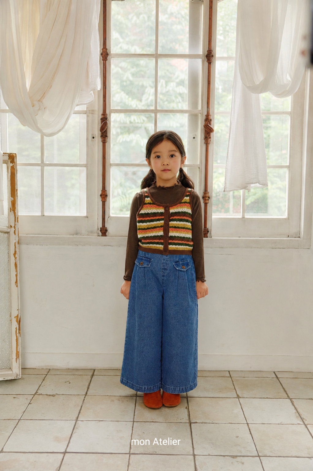 ［mon Atelier］Flap denim pants