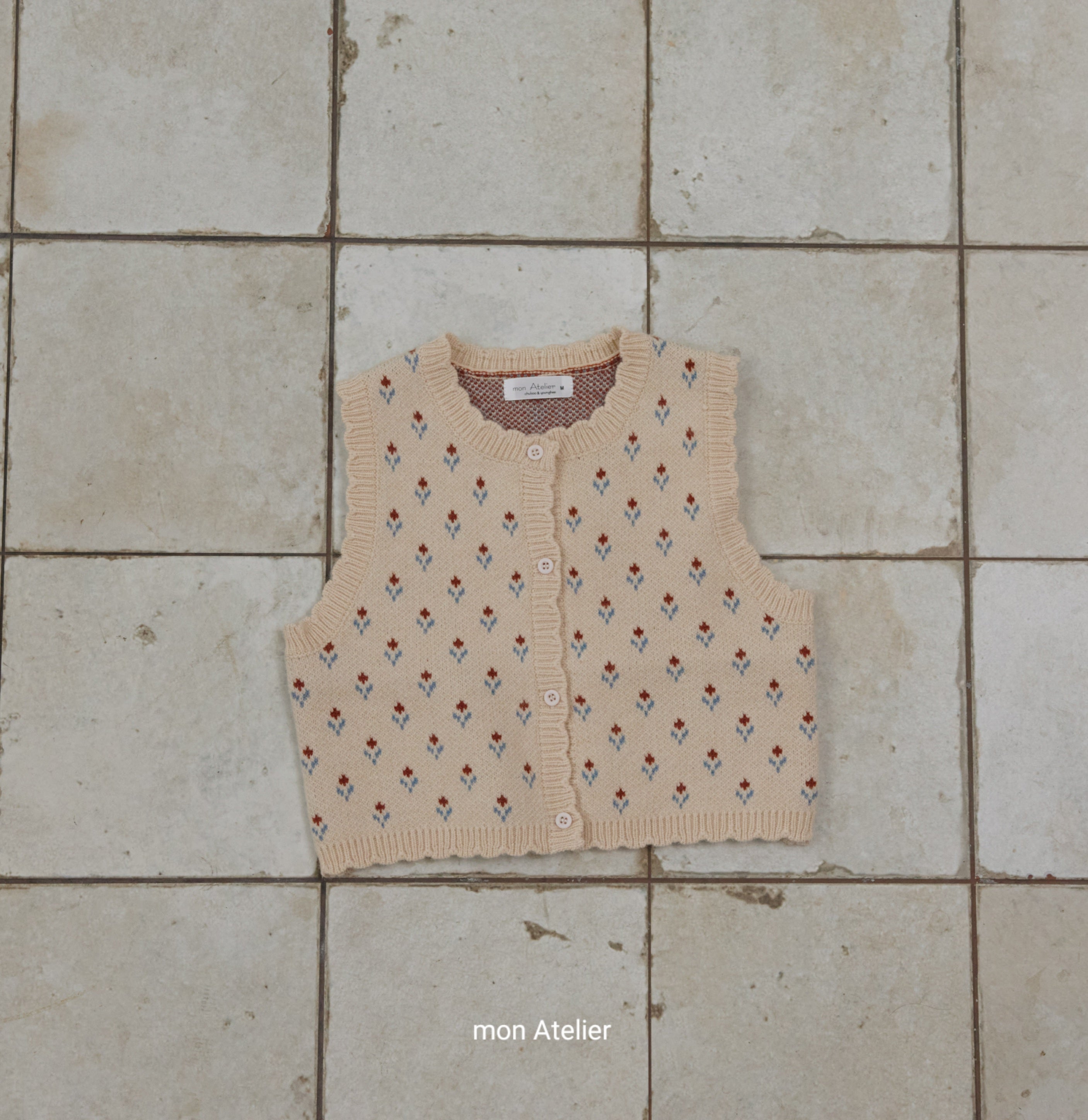 ［mon Atelier］Tulip knit vest