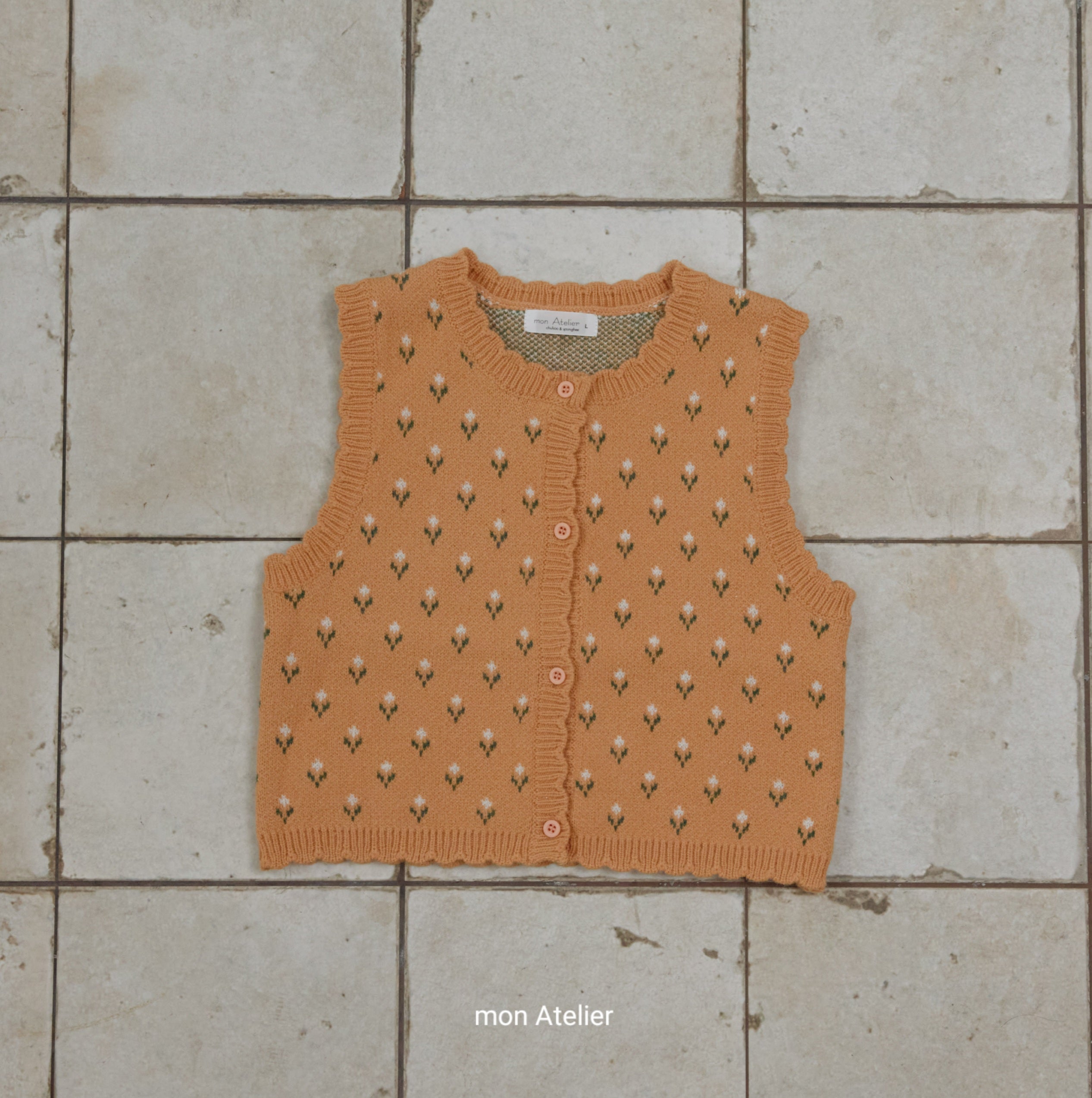 ［mon Atelier］Tulip knit vest
