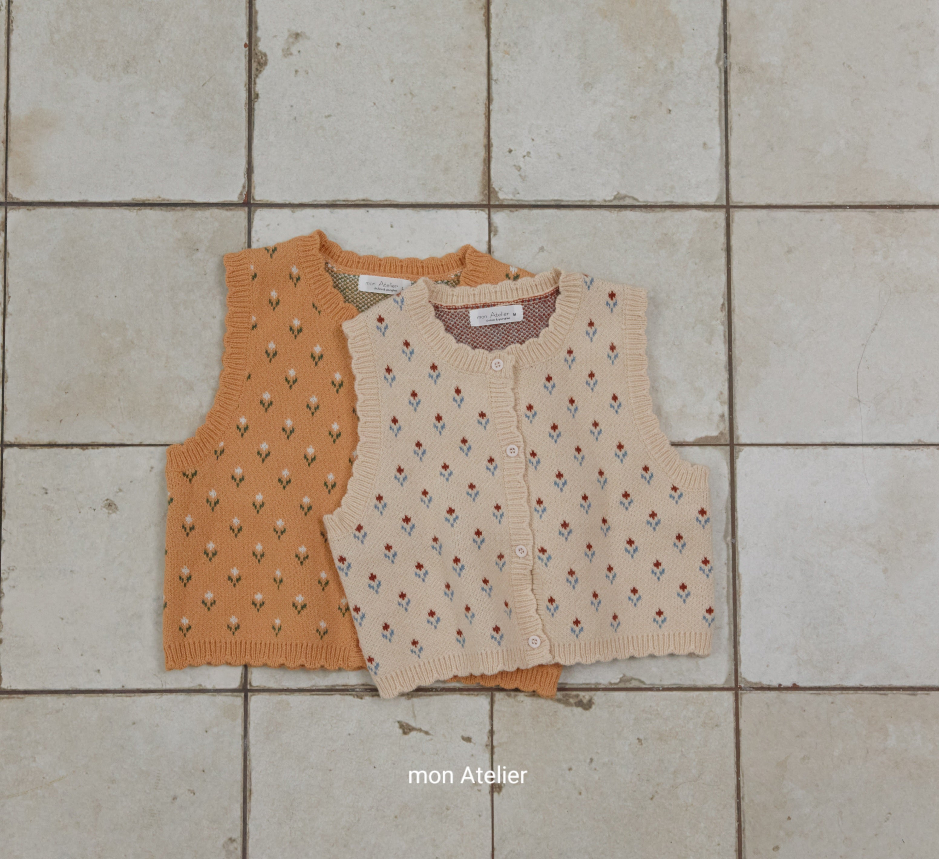 ［mon Atelier］Tulip knit vest