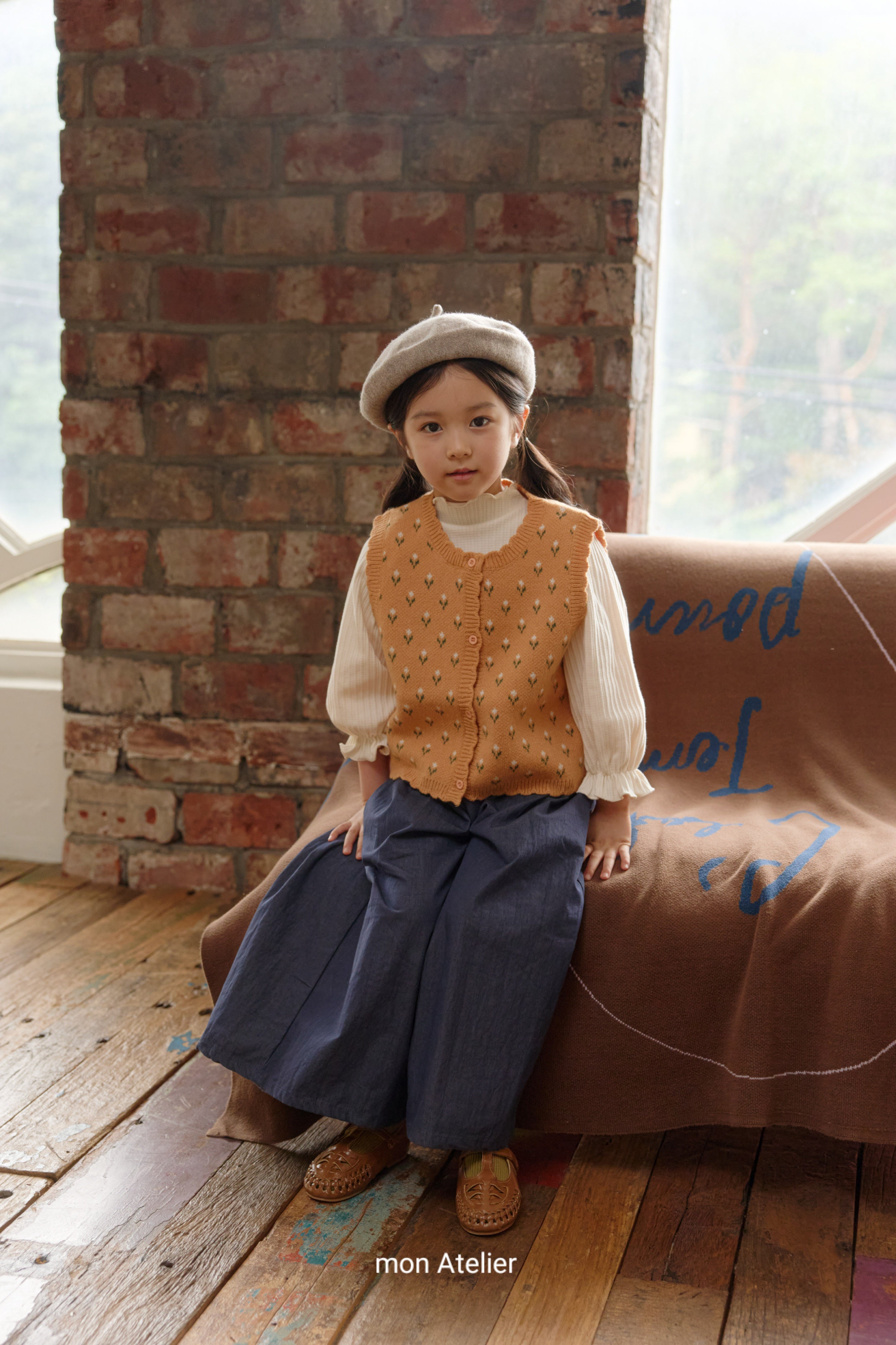 ［mon Atelier］Mellow rib puff tops