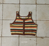 ［mon Atelier］Multi stripe vest
