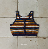 ［mon Atelier］Multi stripe vest