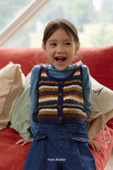 ［mon Atelier］Multi stripe vest