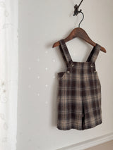 Noirjette check salopette pants