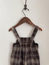 Noirjette check salopette pants