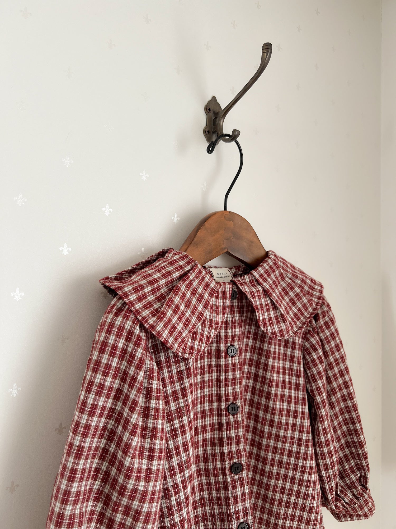 *Noeul.made* Check collar blouse