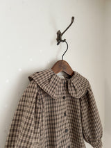 *Noeul.made* Check collar blouse