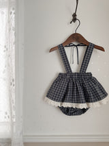 Odd check bloomer skirt