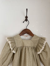 Dot frill blouse & bloomer set