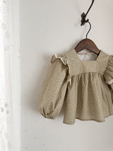 Dot frill blouse & bloomer set
