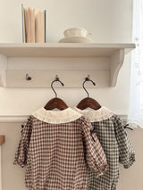 Frill check collar rompers (baby)
