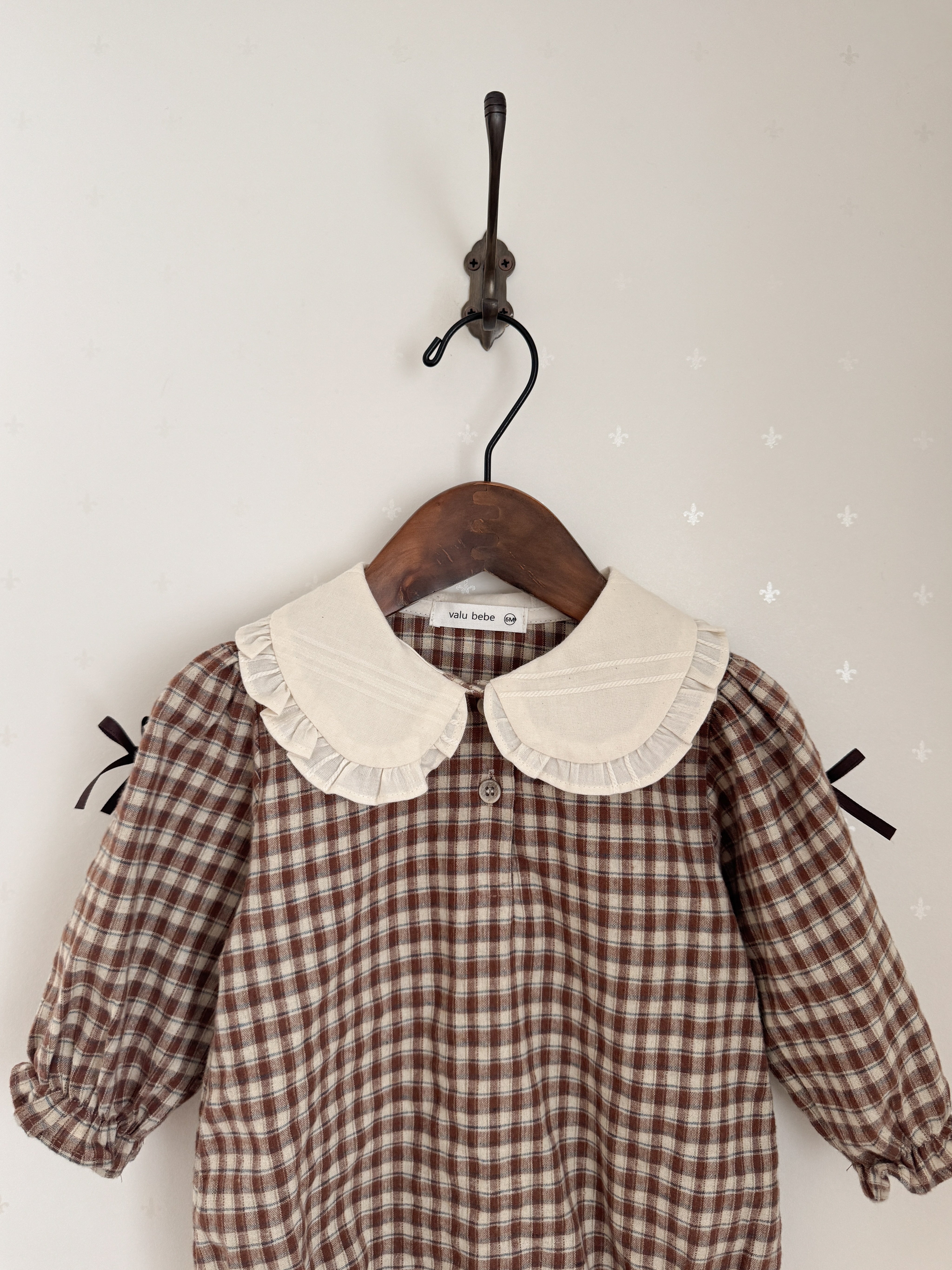 Frill check collar rompers (baby)