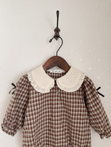Frill check collar rompers (baby)