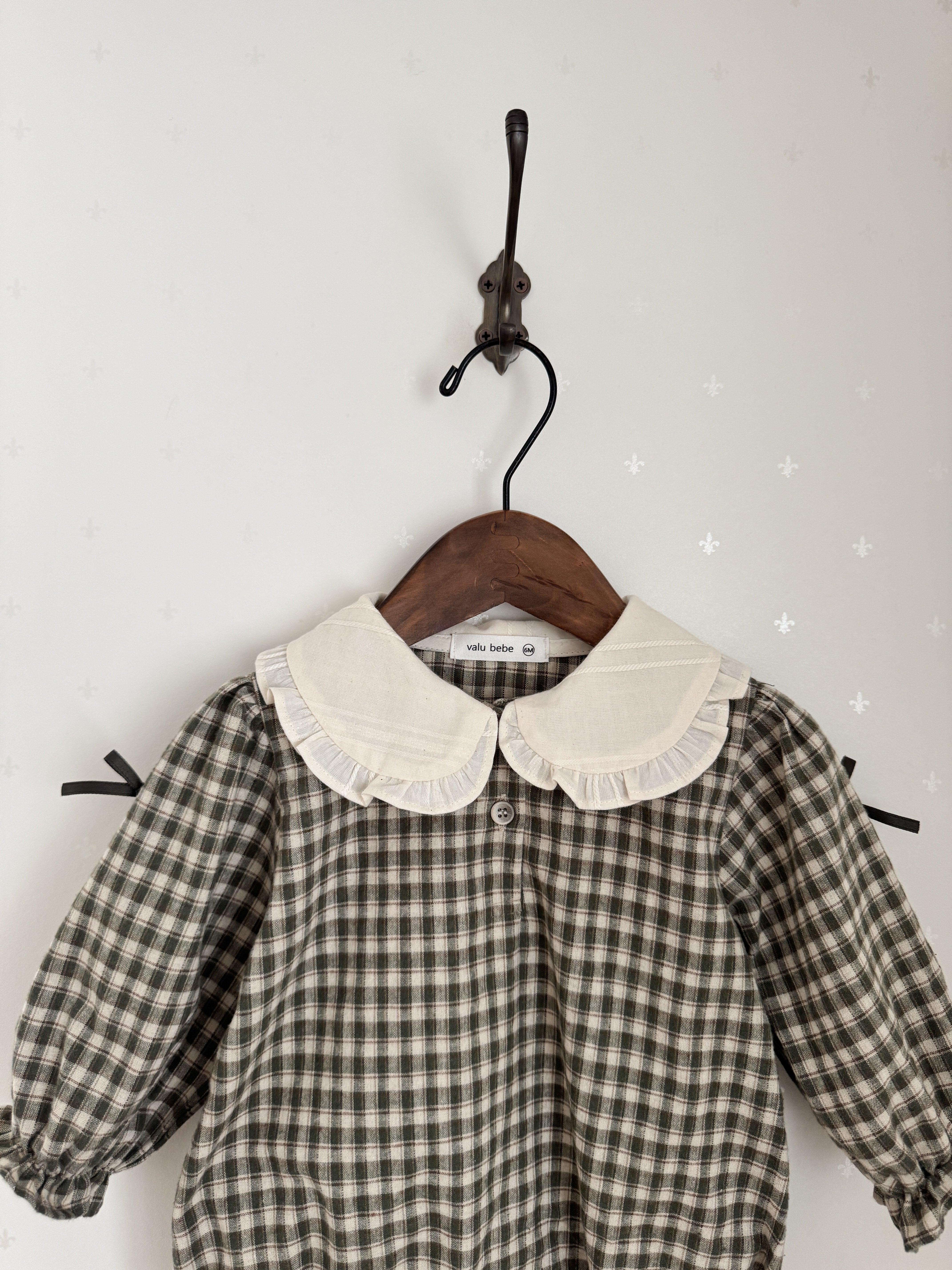 Frill check collar rompers (baby)