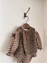 Frill check collar rompers (baby)