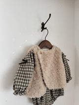 Frill check collar rompers (baby)