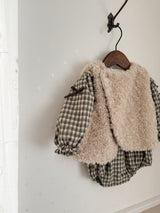 Frill check collar rompers (baby)