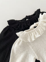 Ruffle collar bebe tops