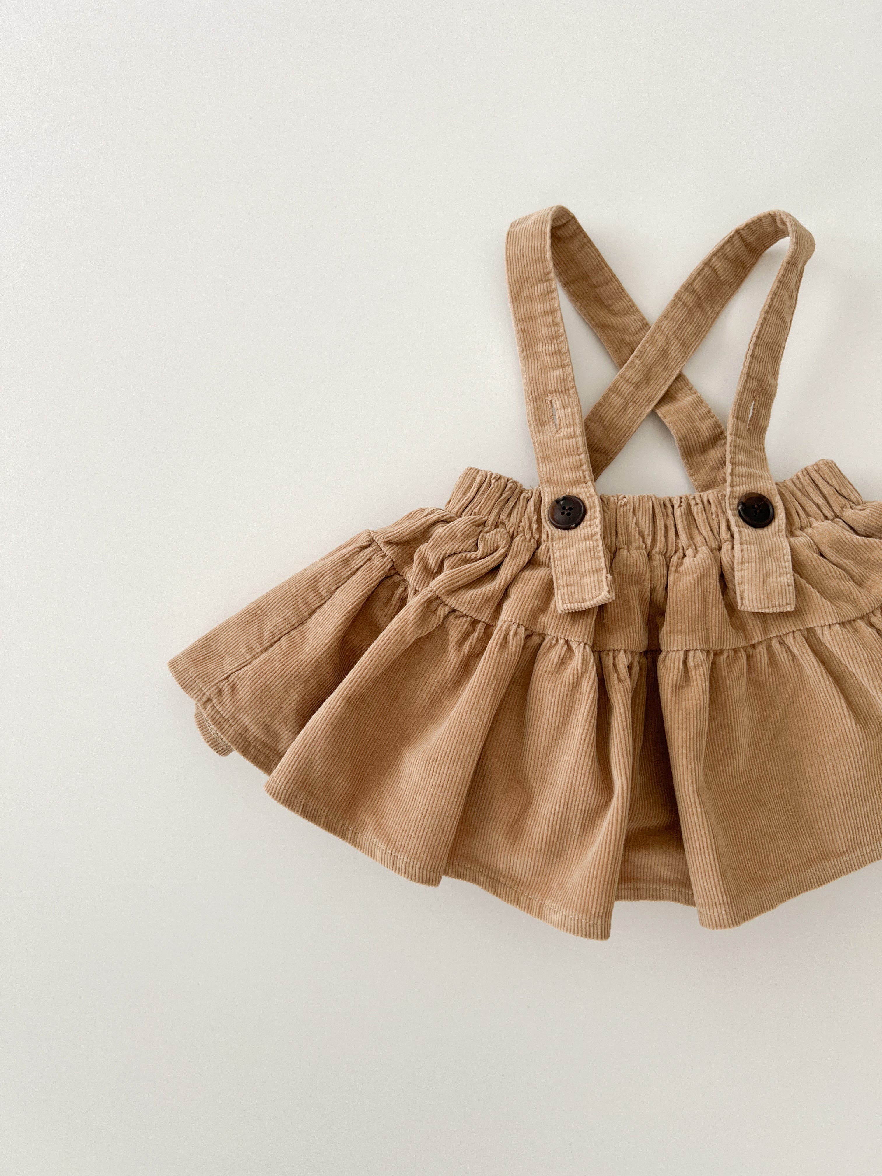 Corduroy suspender skirt