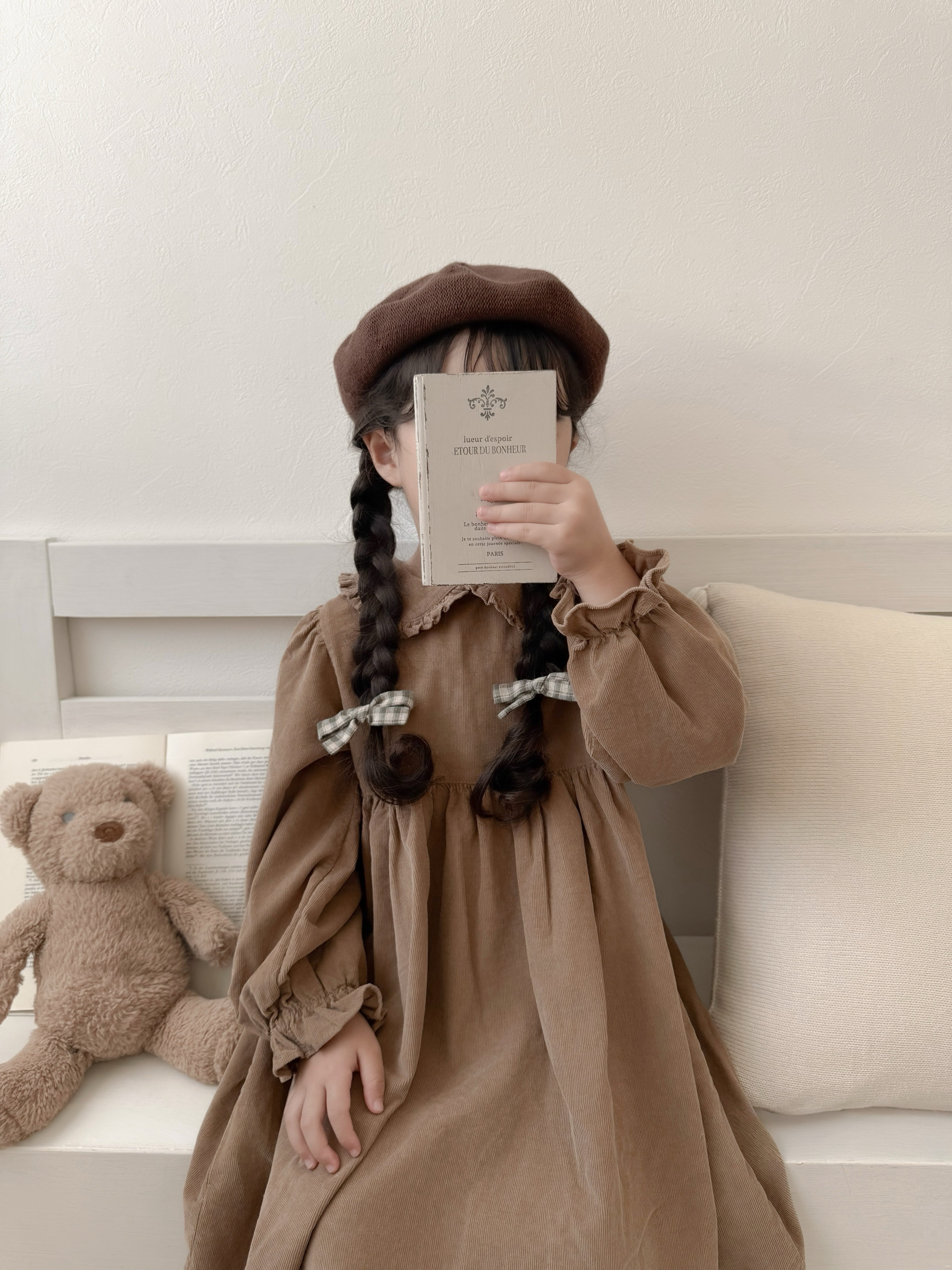 Latte corduroy one-piece